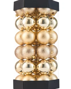 WeRChristmas Shatterproof Baubles^Gold Shatterproof Baubles, 42 Pack, 6 Cm