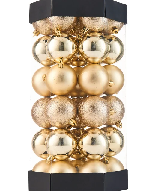 WeRChristmas Shatterproof Baubles^Gold Shatterproof Baubles, 42 Pack, 6 Cm
