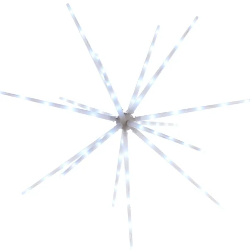WeRChristmas Festive Star, Snowflake & Sign Lights^Hanging Starburst Decoration, Ice White, 51 Cm