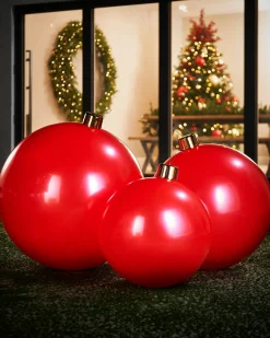 WeRChristmas Inflatables|Outdoor Inflatable Baubles^Inflatable Christmas Bauble, Red, 76 Cm