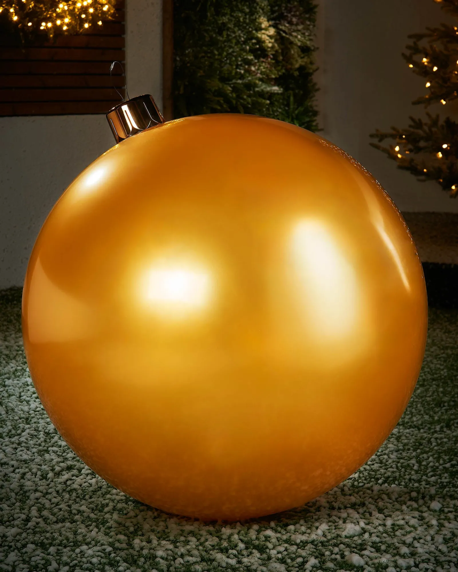 WeRChristmas Inflatables|Outdoor Inflatable Baubles^Inflatable Christmas Bauble, Gold, 76 Cm