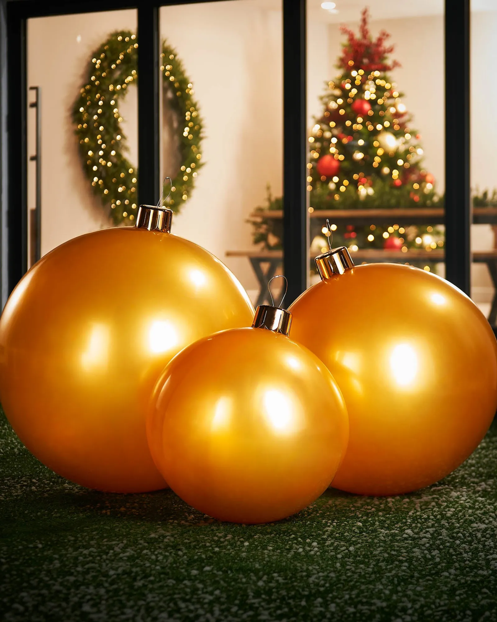 WeRChristmas Inflatables|Outdoor Inflatable Baubles^Inflatable Christmas Bauble, Gold, 76 Cm