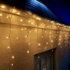 WeRChristmas Link Up|Connectable Lights^LINK UP LED Icicle Lights, White Cable, Warm White