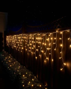 WeRChristmas Link Up|Connectable Lights^LINK UP LED Icicle Lights, White Cable, Warm White