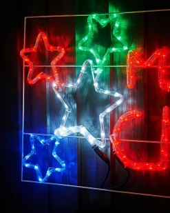 WeRChristmas Festive Star, Snowflake & Sign Lights^Merry Christmas Rope Light Silhouette, 125 Cm