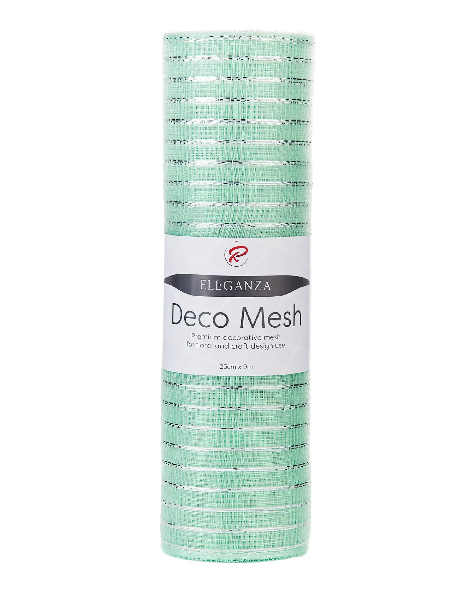 WeRChristmas Deco Mesh^Mint Green Mesh With Silver Foil, 9 M