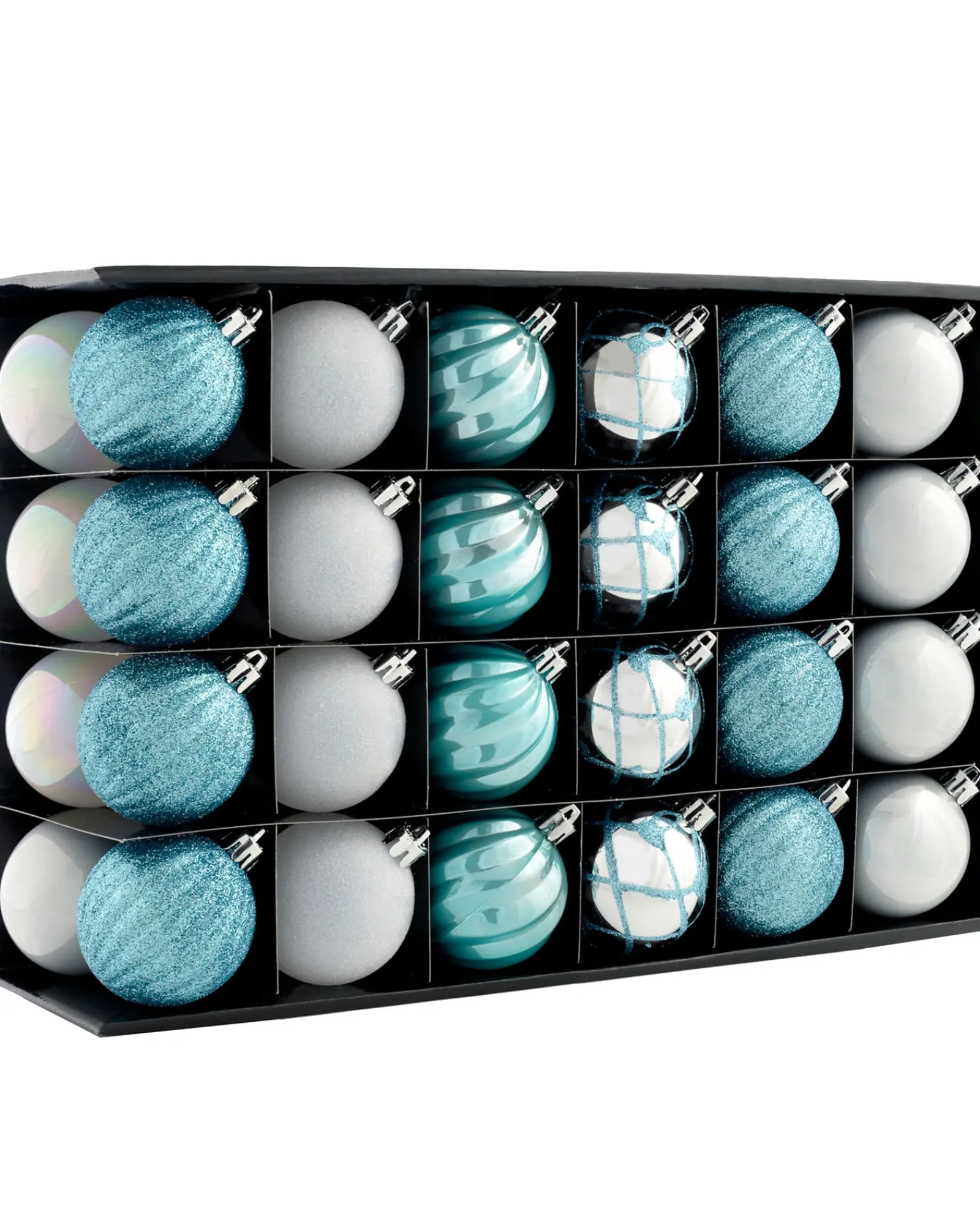 WeRChristmas Shatterproof Baubles^Multi Blue Shatterproof Baubles, 48 Pack, 6 Cm