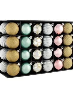 WeRChristmas Shatterproof Baubles^Multi Gold Shatterproof Baubles, 48 Pack, 6 Cm