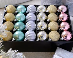 WeRChristmas Shatterproof Baubles^Multi Gold Shatterproof Baubles, 48 Pack, 6 Cm