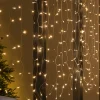 WeRChristmas Connectable Lights^Multi-Function 300 LED Connectable Curtain Light String, Warm White