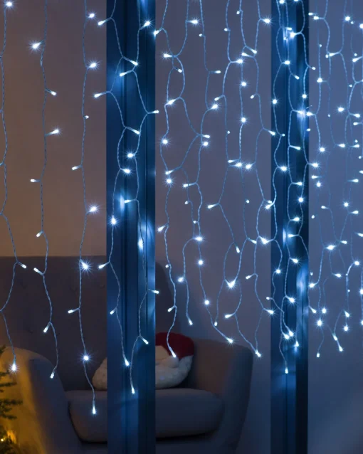 WeRChristmas Connectable Lights^Multi-Function 300 LED Connectable Curtain Light String, Bright White