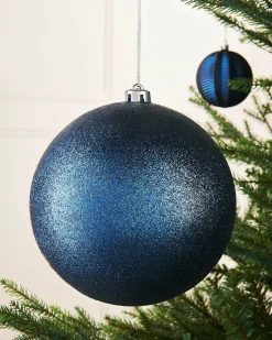 WeRChristmas Oversized Baubles|Shatterproof Baubles^Navy Blue Large Glitter Shatterproof Bauble, 20 Cm