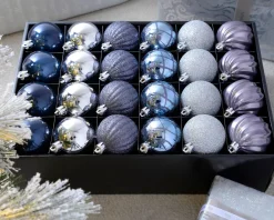 WeRChristmas Shatterproof Baubles^Navy Shatterproof Baubles, 48 Pack, 6 Cm