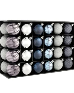 WeRChristmas Shatterproof Baubles^Navy Shatterproof Baubles, 48 Pack, 6 Cm
