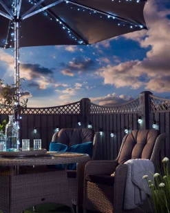 WeRChristmas Fairy Lights|Tree Lights^Outdoor Multi-Function 120 LED Light String, Ice White