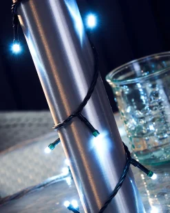 WeRChristmas Fairy Lights|Tree Lights^Outdoor Multi-Function 120 LED Light String, Ice White