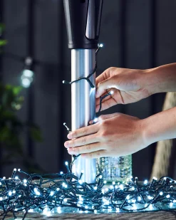 WeRChristmas Fairy Lights|Tree Lights^Outdoor Multi-Function 120 LED Light String, Ice White