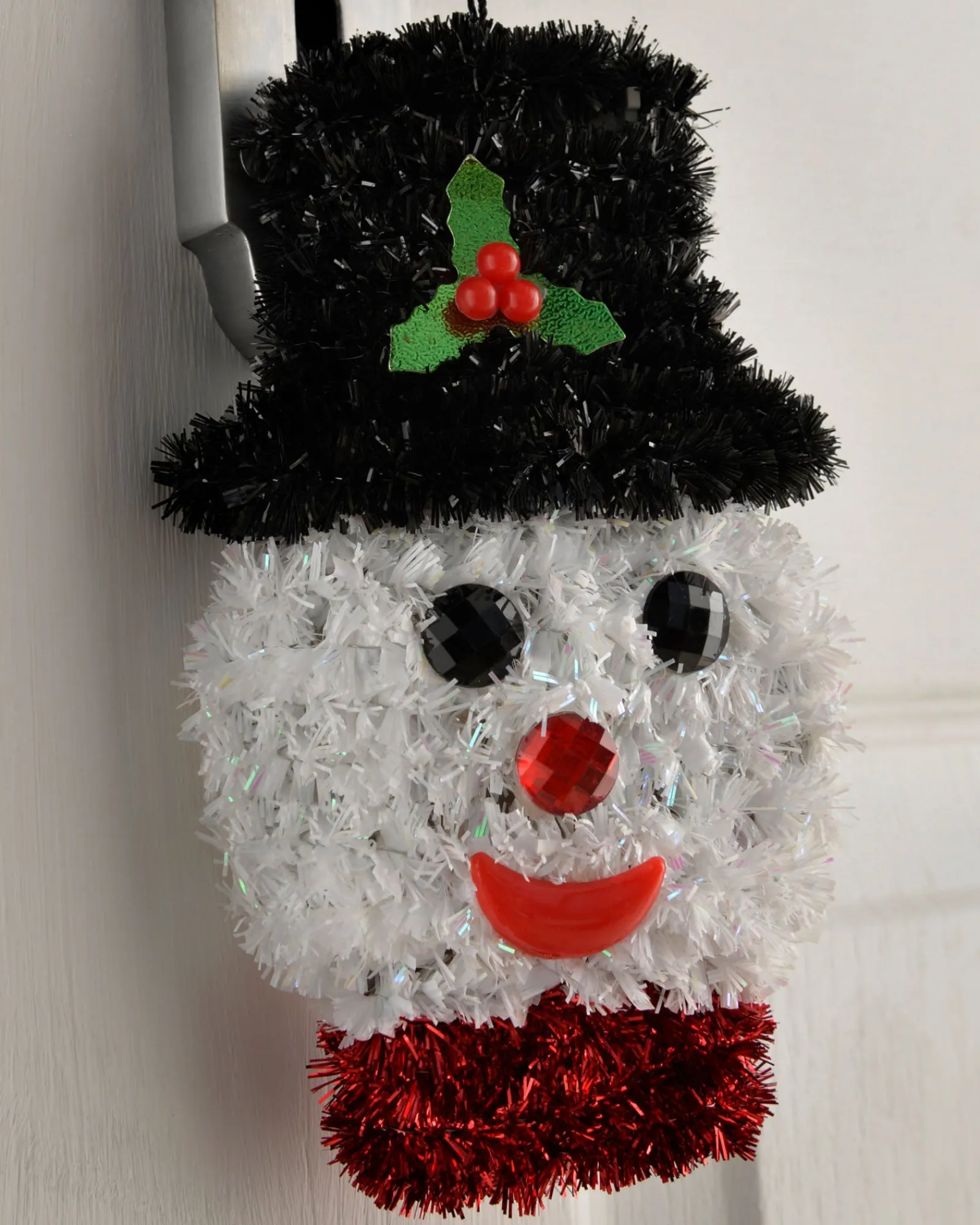 WeRChristmas Figurines^Pack Of 3 Hanging Tinsel Snowman Decorations, 16 Cm