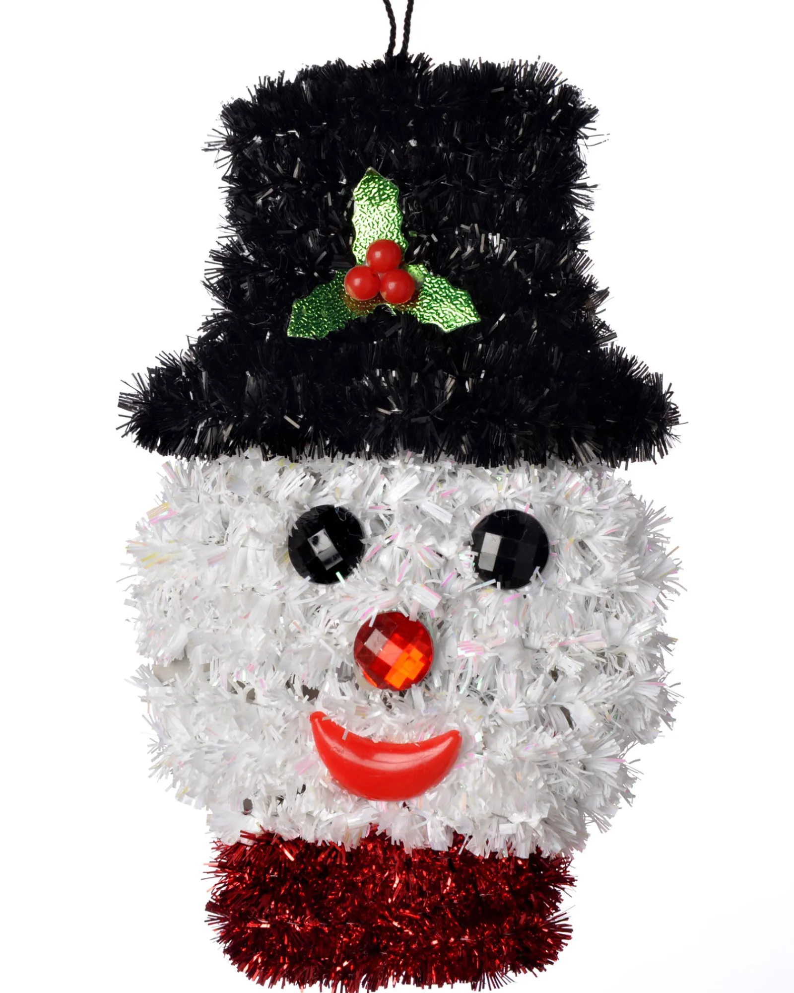 WeRChristmas Figurines^Pack Of 3 Hanging Tinsel Snowman Decorations, 16 Cm