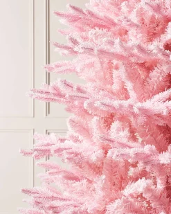 WeRChristmas Unlit Christmas Trees^Pink Sugar Snow Flocked Christmas Tree, 6 Ft