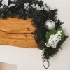 WeRChristmas Decorated Garlands^Pre-Decorated Garland, Black/Silver, 6 Ft