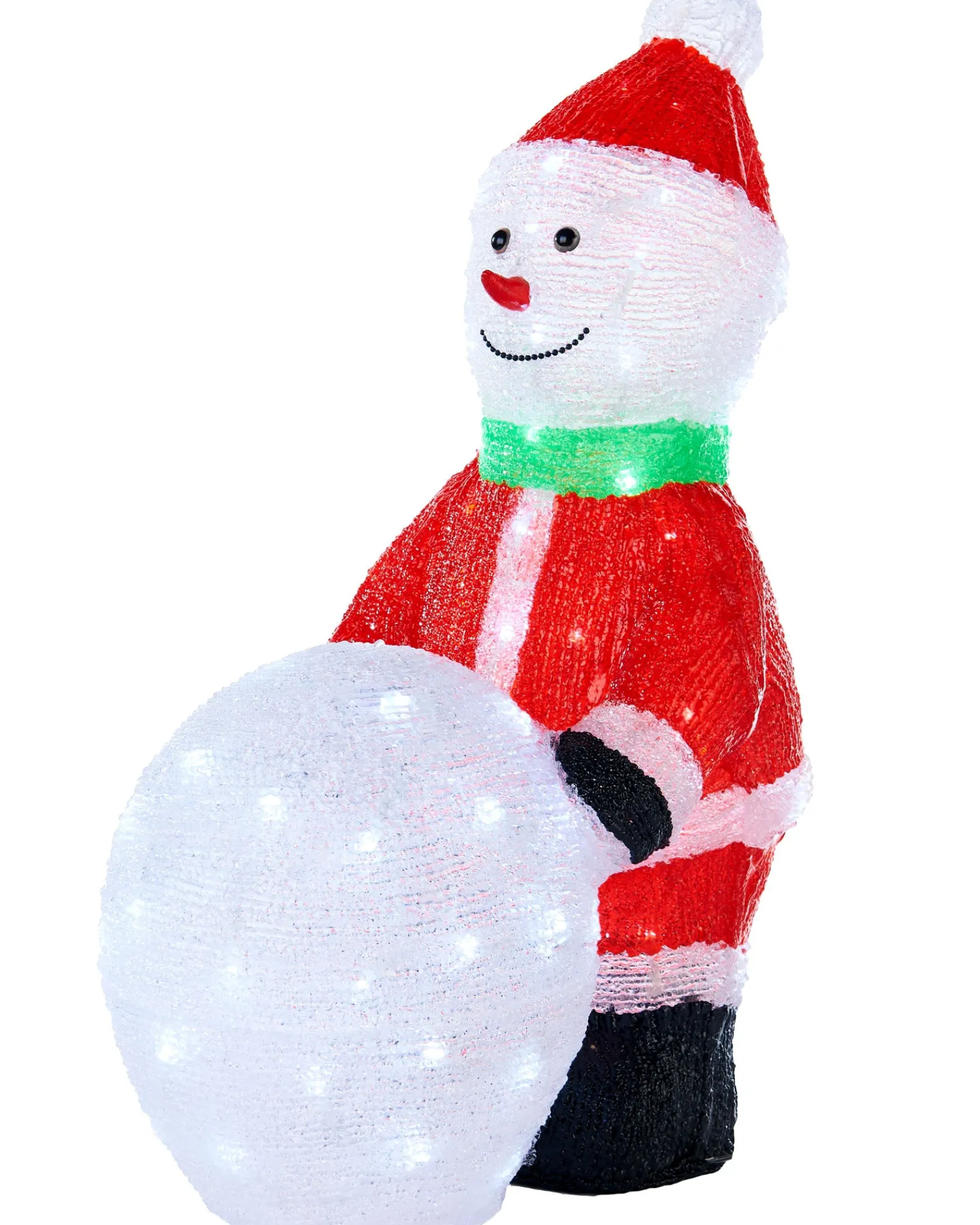 WeRChristmas Christmas Characters^Pre-Lit Acrylic Snowman With Snowball, 60 Cm