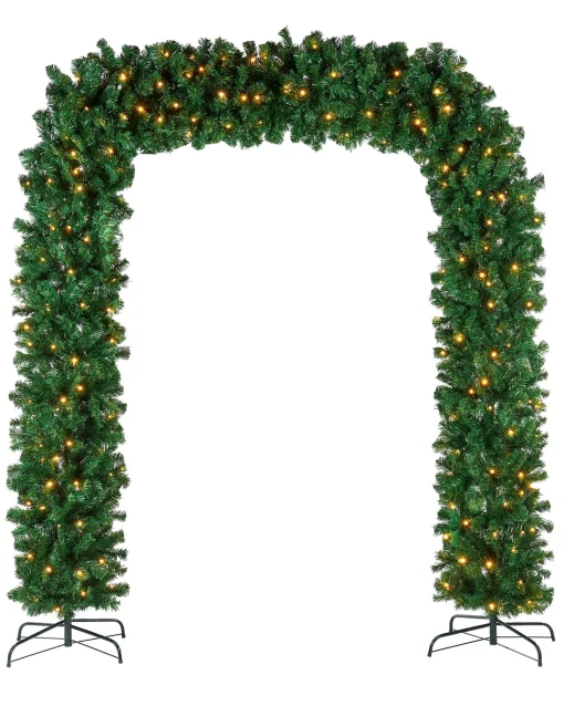 WeRChristmas Pre Lit Garlands^Pre-Lit Arch Doorway Garland, 8 Ft