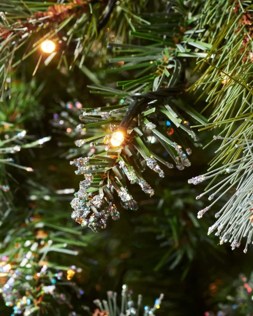 WeRChristmas Snow Flocked Christmas Trees|Pre Lit Christmas Trees^Pre-lit Blue Brockton Spruce Christmas Tree, 7 Ft