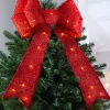 WeRChristmas Tree Toppers^Pre-Lit Bow Tree Topper, Red, 60 Cm