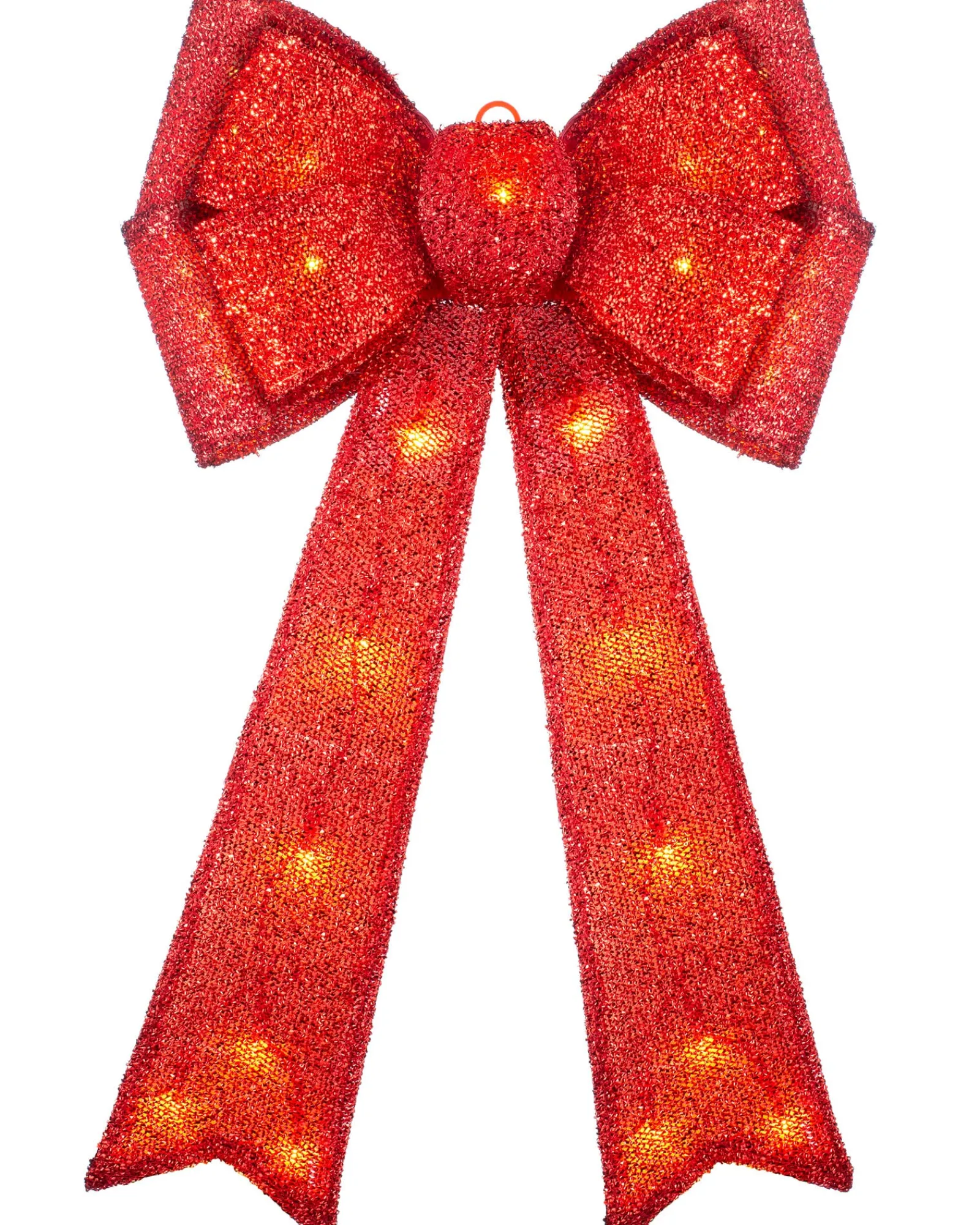 WeRChristmas Tree Toppers^Pre-Lit Bow Tree Topper, Red, 60 Cm