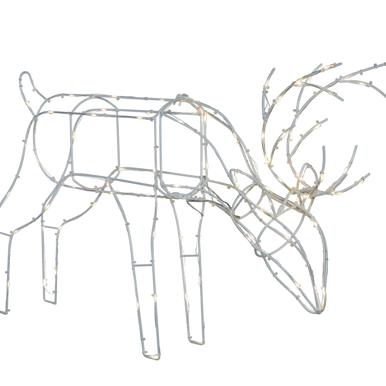 WeRChristmas Outdoor Lighted Reindeer^Pre-Lit 3D Grazing Reindeer Silhouette, 40 Cm