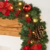WeRChristmas Decorated Garlands|Pre Lit Garlands^Pre-Lit Extra Thick Decorated Garland, Red/Gold, 9 Ft