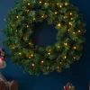 WeRChristmas Plain Wreaths|Pre Lit Wreaths^Pre-Lit Extra Thick Wreath, 76 Cm