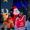 WeRChristmas Inflatables^Pre-Lit Inflatable Animated Santa With Sleigh, 6 Ft