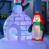 WeRChristmas Inflatables^Pre-Lit Inflatable Penguin Family And Igloo, 5 Ft