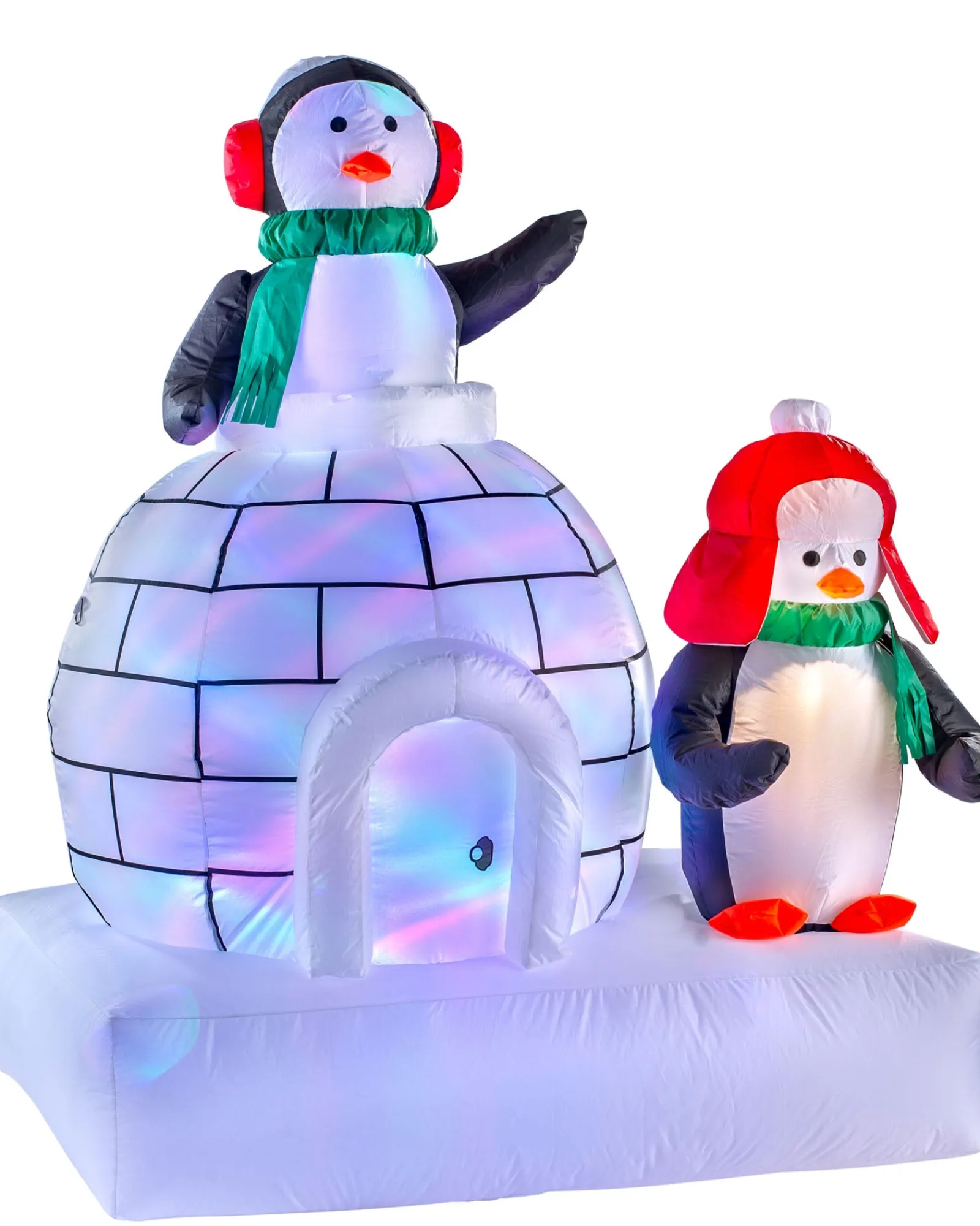 WeRChristmas Inflatables^Pre-Lit Inflatable Penguin Family And Igloo, 5 Ft
