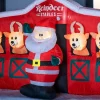 WeRChristmas Inflatables^Pre-Lit Inflatable Santa & Reindeer Stables, 8.5 Ft