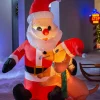 WeRChristmas Inflatables^Pre-Lit Inflatable Santa With Dog, 4 Ft