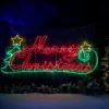 WeRChristmas Festive Star, Snowflake & Sign Lights^Pre-Lit Merry Christmas Rope Light Silhouette, 2 M