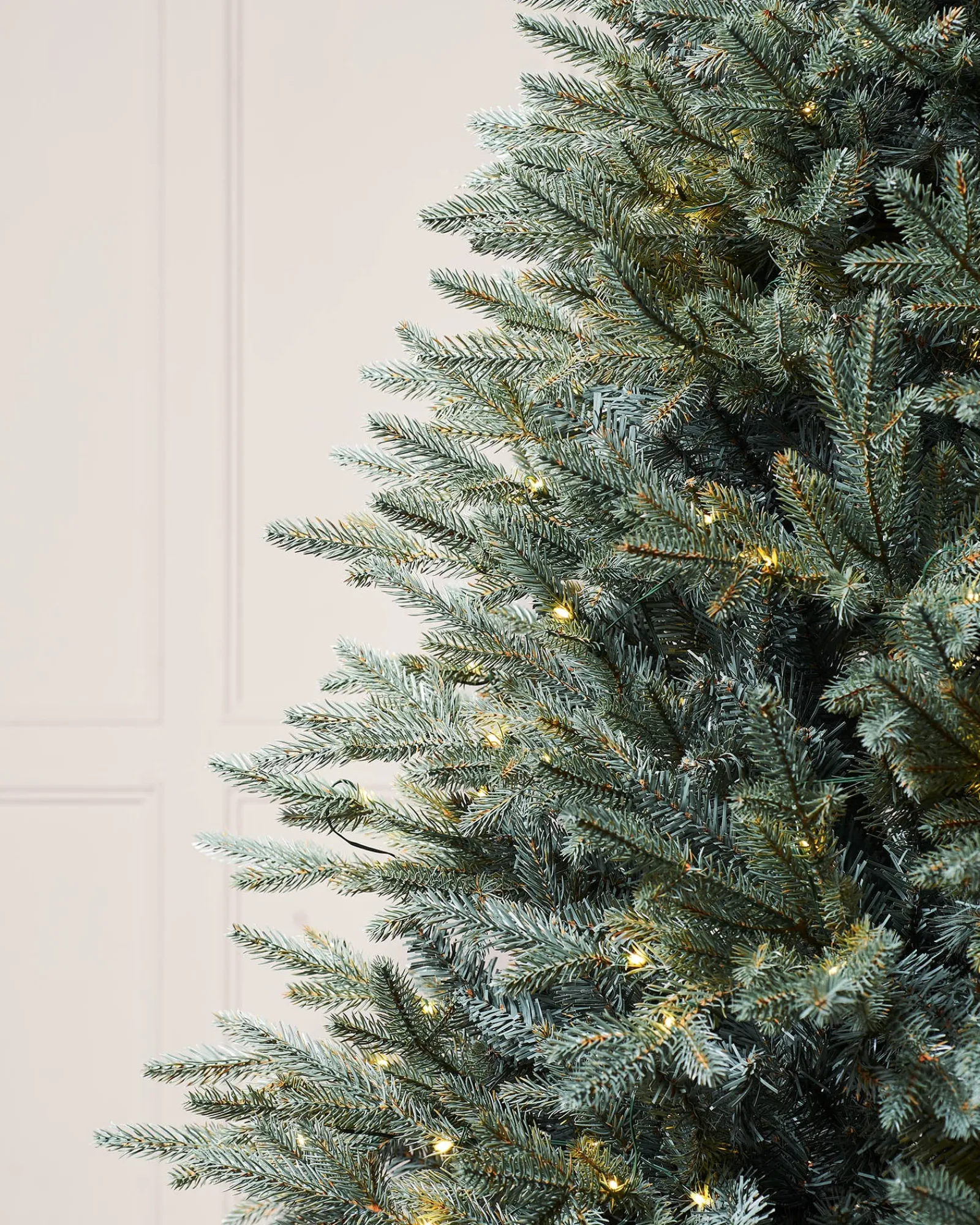 WeRChristmas Pre Lit Christmas Trees^Pre-Lit Mixed Pine Blue Christmas Tree, Dual LED Warm White, 7 Ft