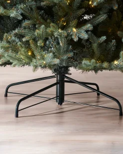 WeRChristmas Pre Lit Christmas Trees^Pre-Lit Mixed Pine Blue Christmas Tree, Dual LED Warm White, 7 Ft