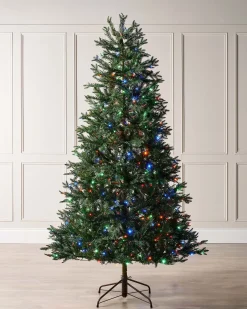 WeRChristmas Pre Lit Christmas Trees^Pre-Lit Mixed Pine Natural Bark Christmas Tree, 7 Ft