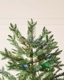 WeRChristmas Pre Lit Christmas Trees^Pre-Lit Mixed Pine Natural Bark Christmas Tree, 8 Ft