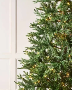 WeRChristmas Pre Lit Christmas Trees^Pre-Lit Mixed Pine Natural Bark Christmas Tree, 8 Ft