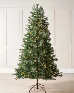 WeRChristmas Pre Lit Christmas Trees^Pre-Lit Mixed Pine Natural Bark Christmas Tree, 8 Ft