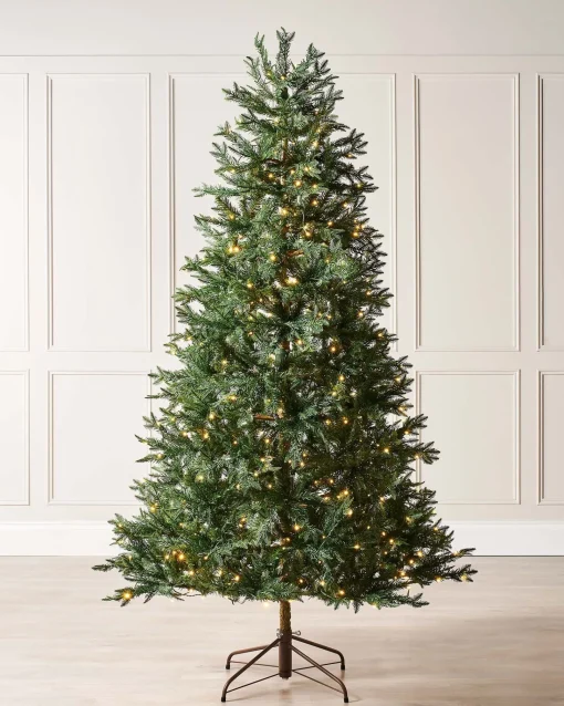 WeRChristmas Pre Lit Christmas Trees^Pre-Lit Mixed Pine Natural Bark Christmas Tree, 9 Ft
