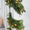 WeRChristmas Plain Garlands|Pre Lit Garlands^Pre-Lit Multi-Function Douglas Fir Garland, 9 Ft