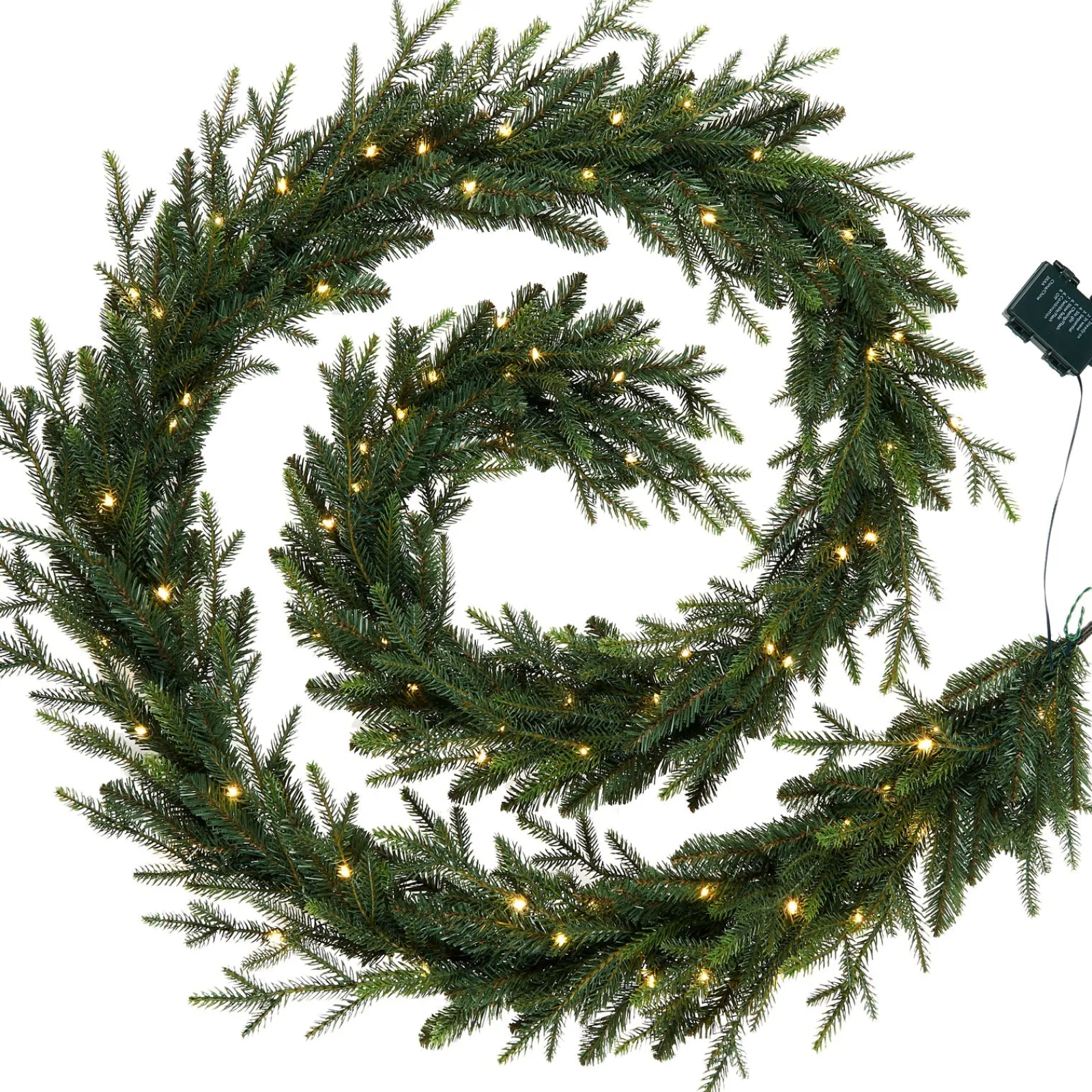 WeRChristmas Plain Garlands|Pre Lit Garlands^Pre-Lit Multi-Function Douglas Fir Garland, 9 Ft