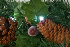 WeRChristmas Decorated Garlands|Pre Lit Garlands^Pre-Lit Natural Decorated Garland, Pinecones & Berries, 9 Ft