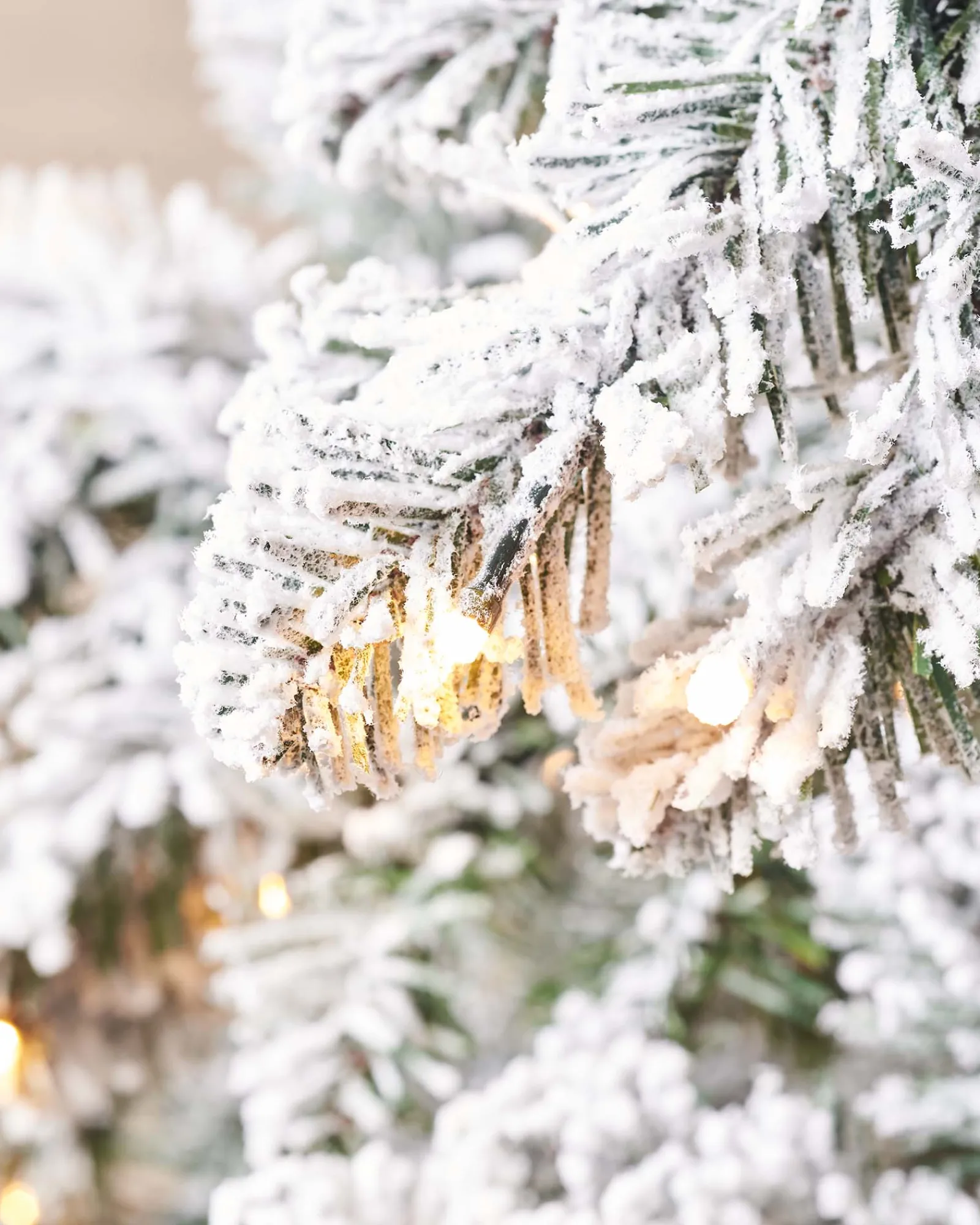 WeRChristmas Snow Flocked Christmas Trees|Pre Lit Christmas Trees^Pre-Lit Snow Flocked Alpine Christmas Tree, 7 Ft